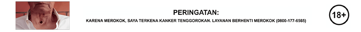 Peringatan Merokok. Layanan Berhenti Merokok (0800-177-6565)